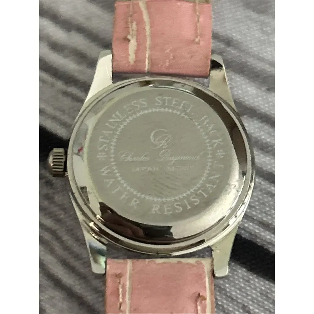 Charles Raymond Silver Tone Pink Band Women’s Quartz Watch
